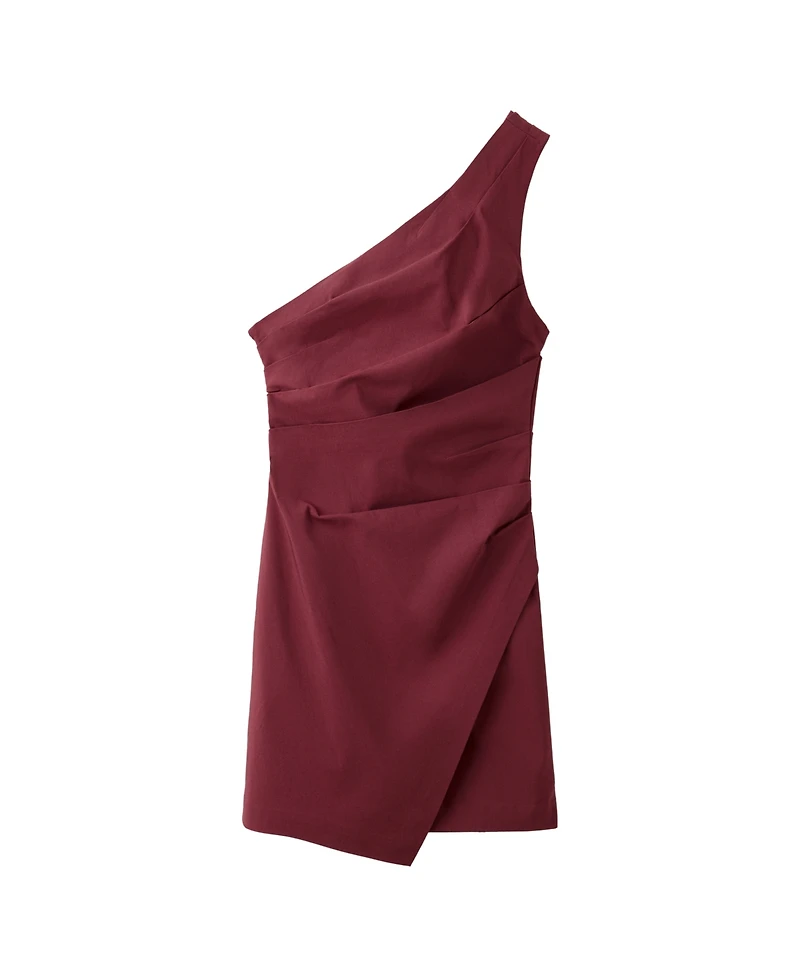 Mango Women's Asymmetrical Pleated Mini Dress