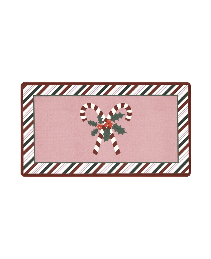 Laura Ashley Candy Cane Non-Slip Kitchen Mat