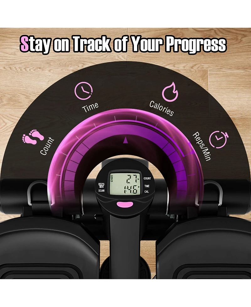 Glintex Mini Stepper with 2 Resistance Bands, Holds 220 lbs