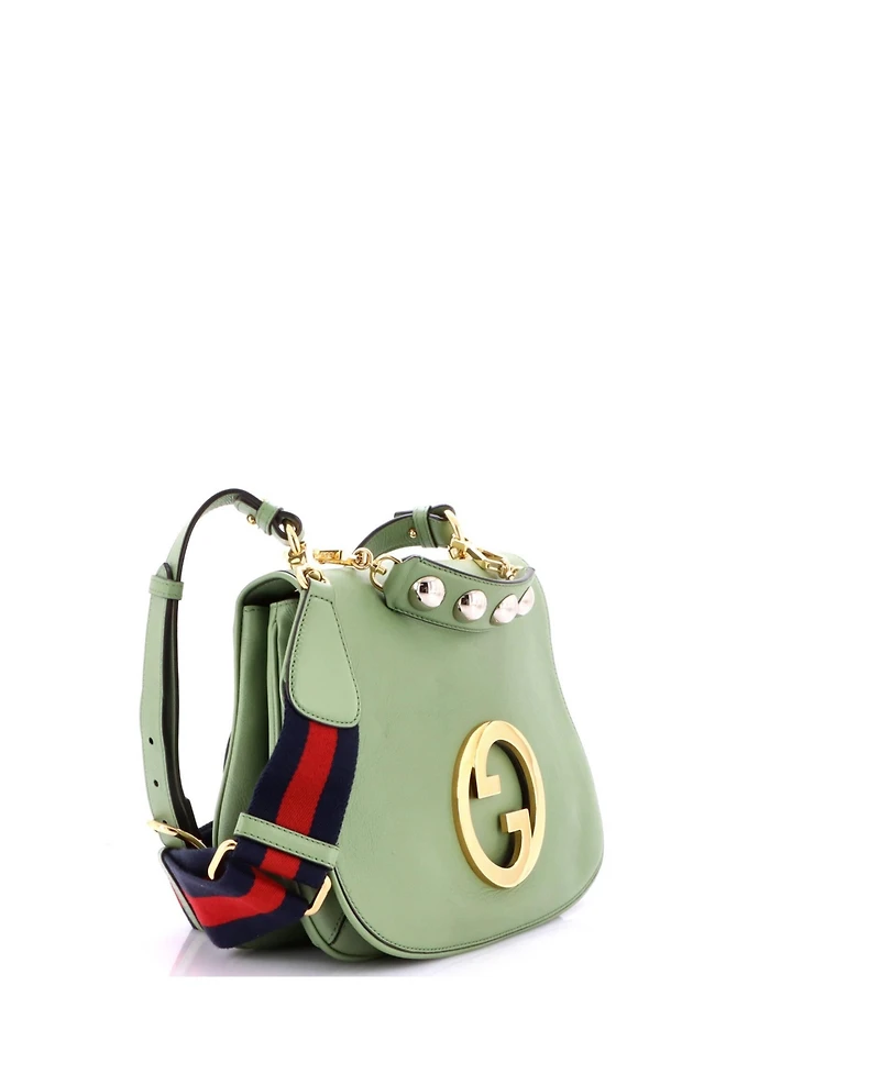 Pre-Owned Gucci Medium Web Blondie Shoulder Flap Bag Leather