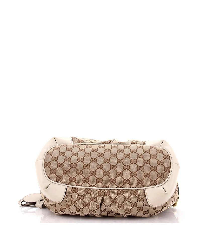 Pre-Owned Gucci Medium Sukey Top Handle Satchel Gg Canvas with Leather