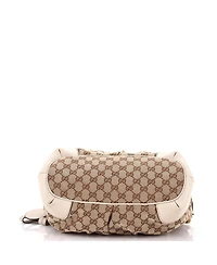 Pre-Owned Gucci Medium Sukey Top Handle Satchel Gg Canvas with Leather