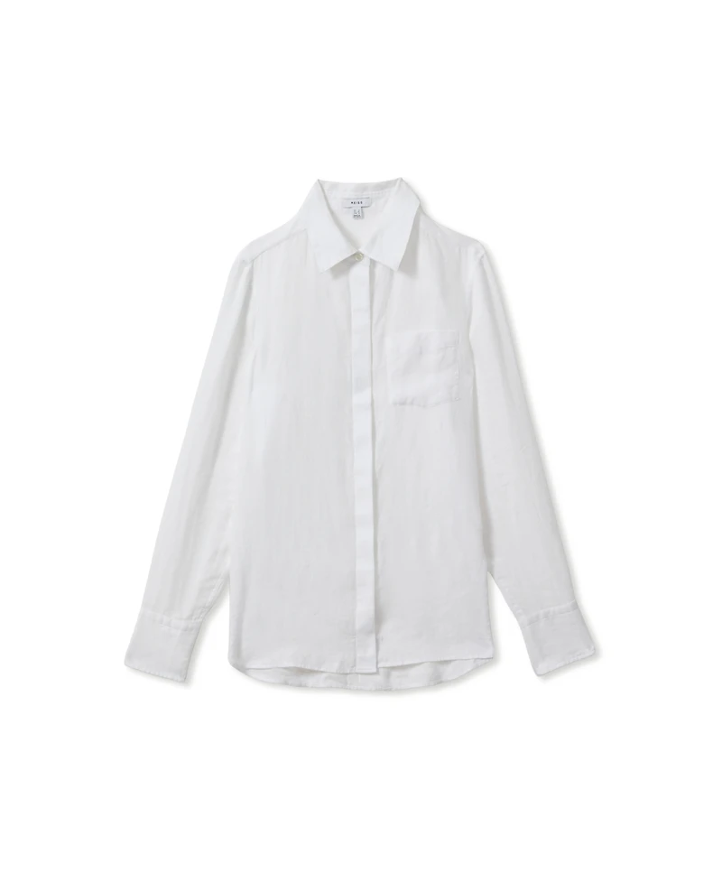 Reiss Women's Belle Linen Button-Through Shirt