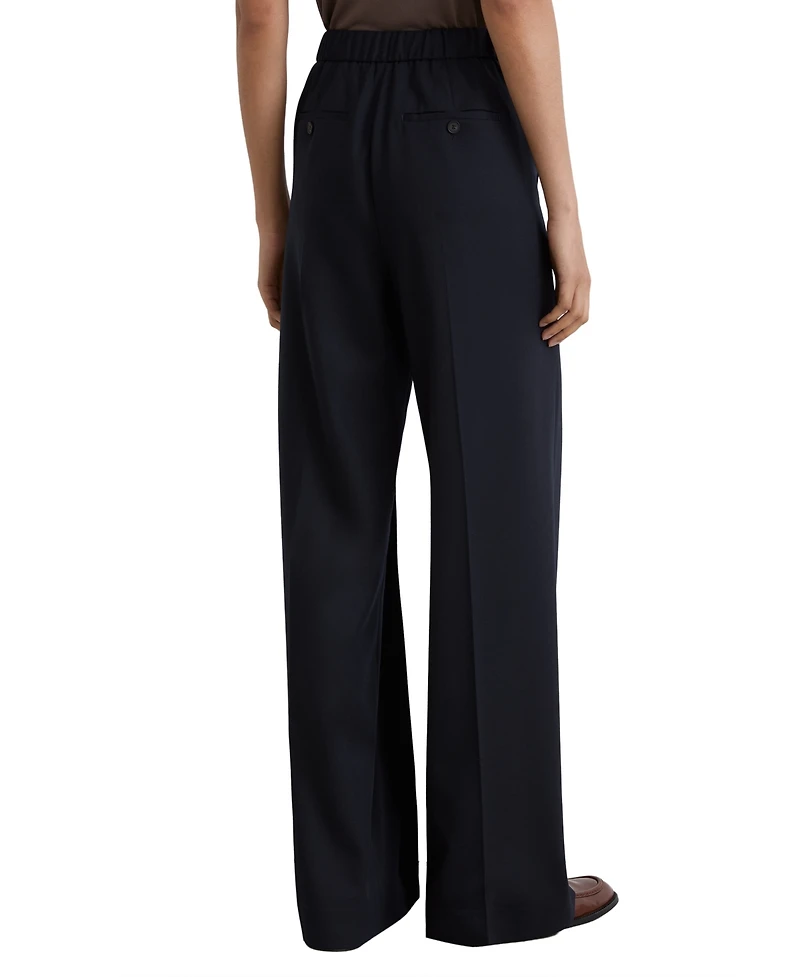 Reiss Women's Solene Wool-Blend Drawstring Wide-Leg Suit Trousers