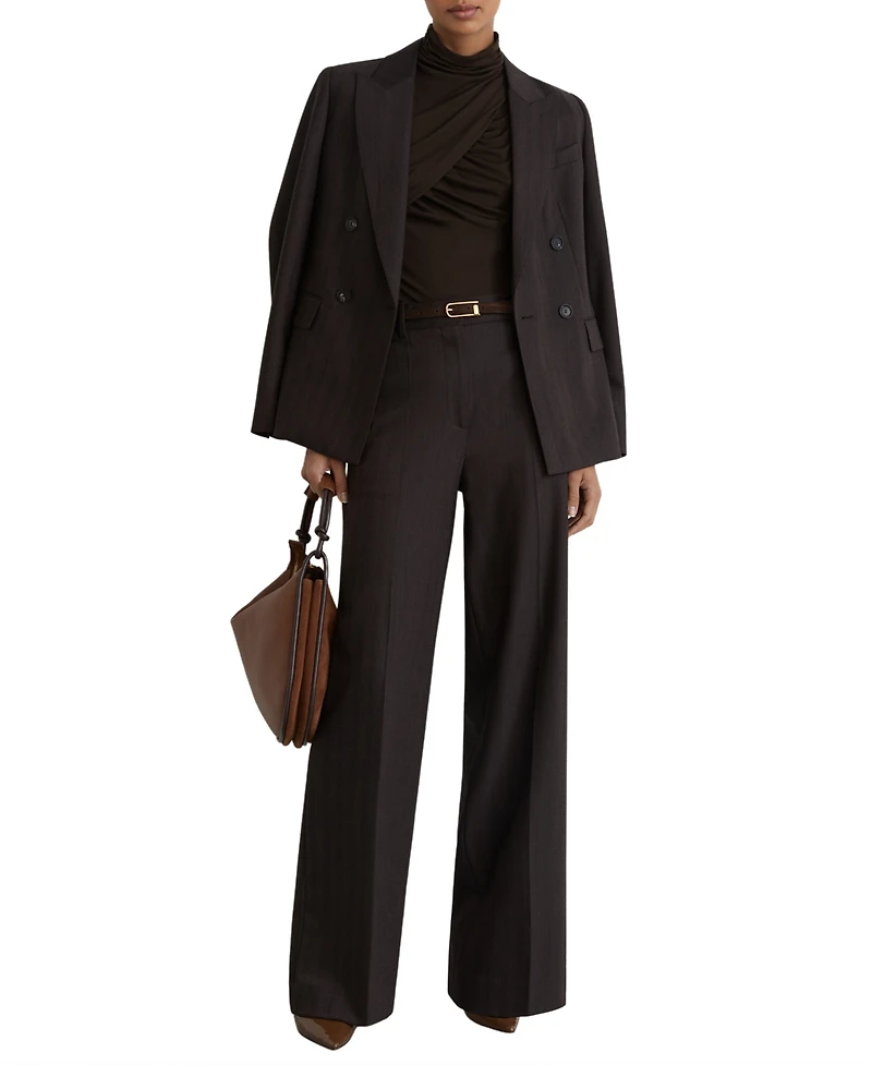 Reiss Women's Wanda Ruched High-Neck Top