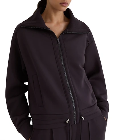 Reiss Women's Laurrie Premium Interlock Zip-Front Sweatshirt