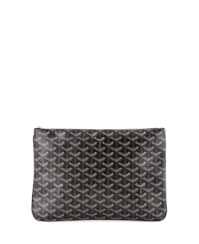 Pre-Owned Goyard Mm Senat Zip Pouch Coated Canvas