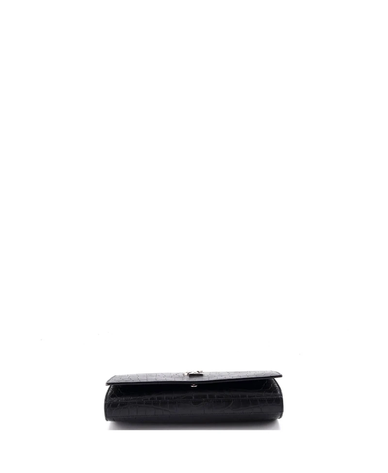 Pre-Owned Saint Laurent Large Classic Monogram Clutch Embossed Leather