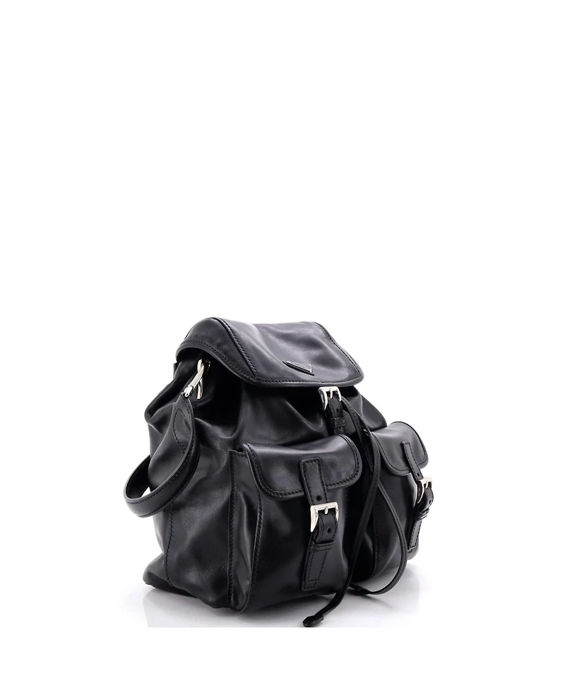 Pre-Owned Prada Small Double Pocket Shoulder Bag Soft Calf
