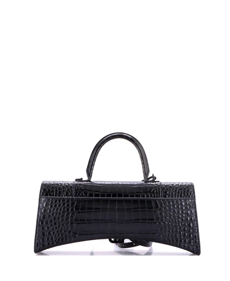 Pre-Owned Balenciaga Hourglass Stretch Top Handle Bag Embossed Leather