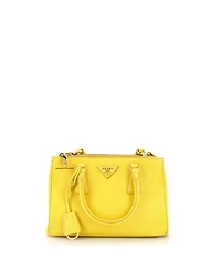 Pre-Owned Prada Mini Double Zip Lux Tote Saffiano Leather