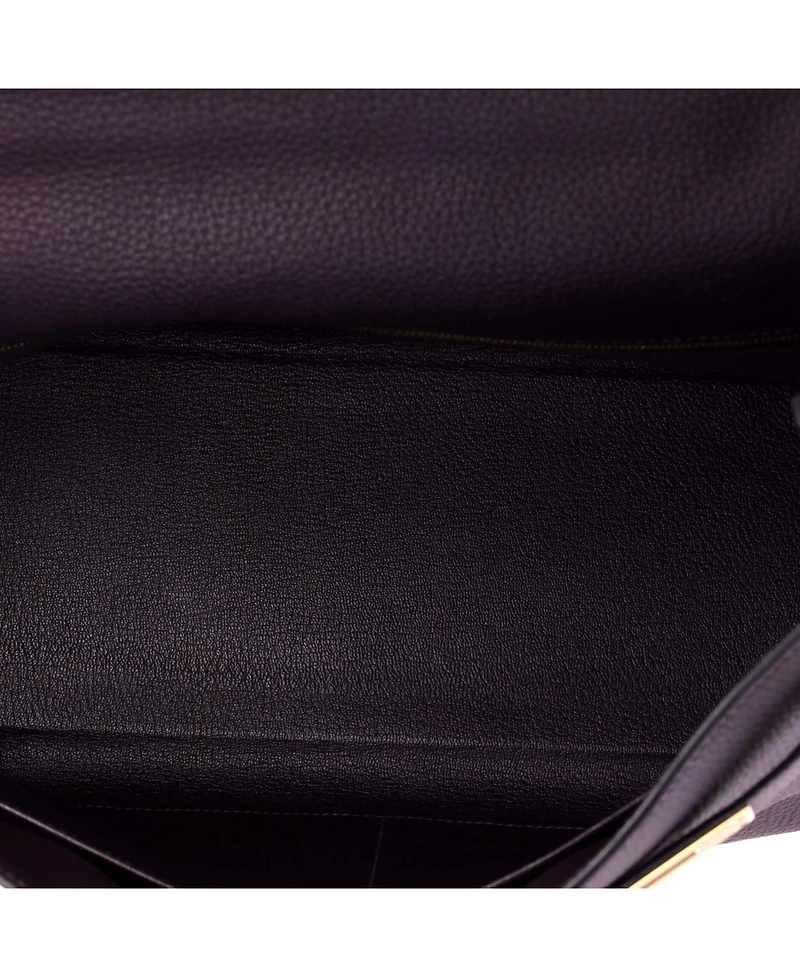 Pre-Owned Hermes Kelly 35 Handbag Purple Togo with Gold Hardware