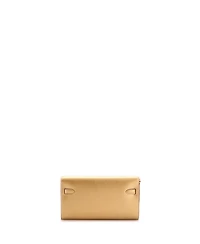 Pre-Owned HERMES Kelly To Go Wallet Metallic Chevre Chamkilight
