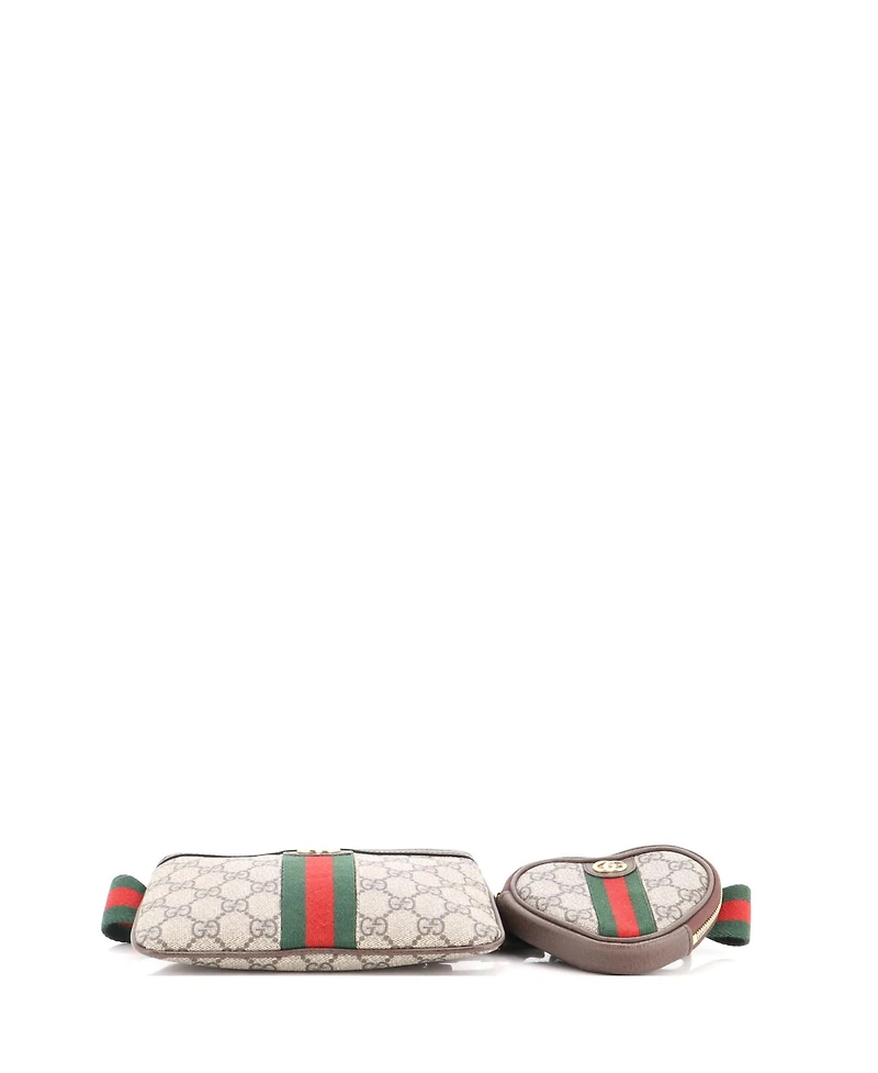 Pre-Owned Gucci Ophidia Heart Utility Double Belt Bag Gg Coated Canvas