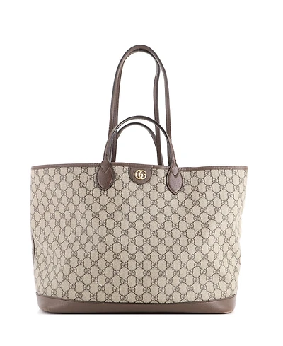 Pre-Owned Gucci Medium Ophidia Top Handle Shopping Tote Gg Coated Canvas and Leather