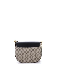 Pre-Owned Gucci Medium Padlock Saddle Shoulder Bag Gg Coated Canvas and Leather