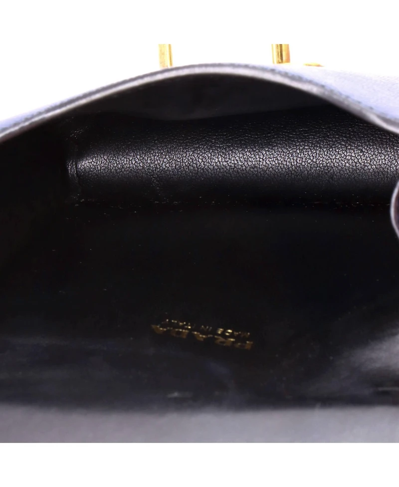 Pre-Owned Prada Micro Cahier Crossbody Bag Embellished Leather