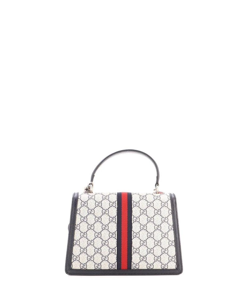 Pre-Owned Gucci Small Ophidia Flap Top Handle Bag Gg Coated Canvas