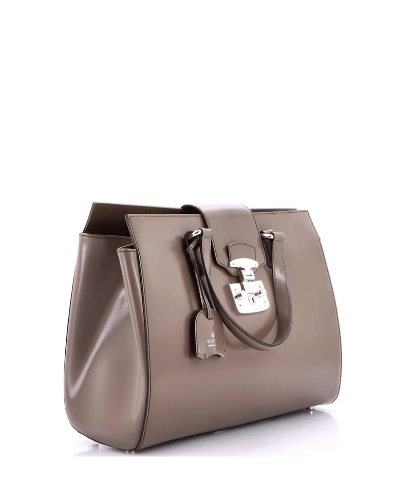 Pre-Owned Gucci Medium Lady Lock Tote Leather