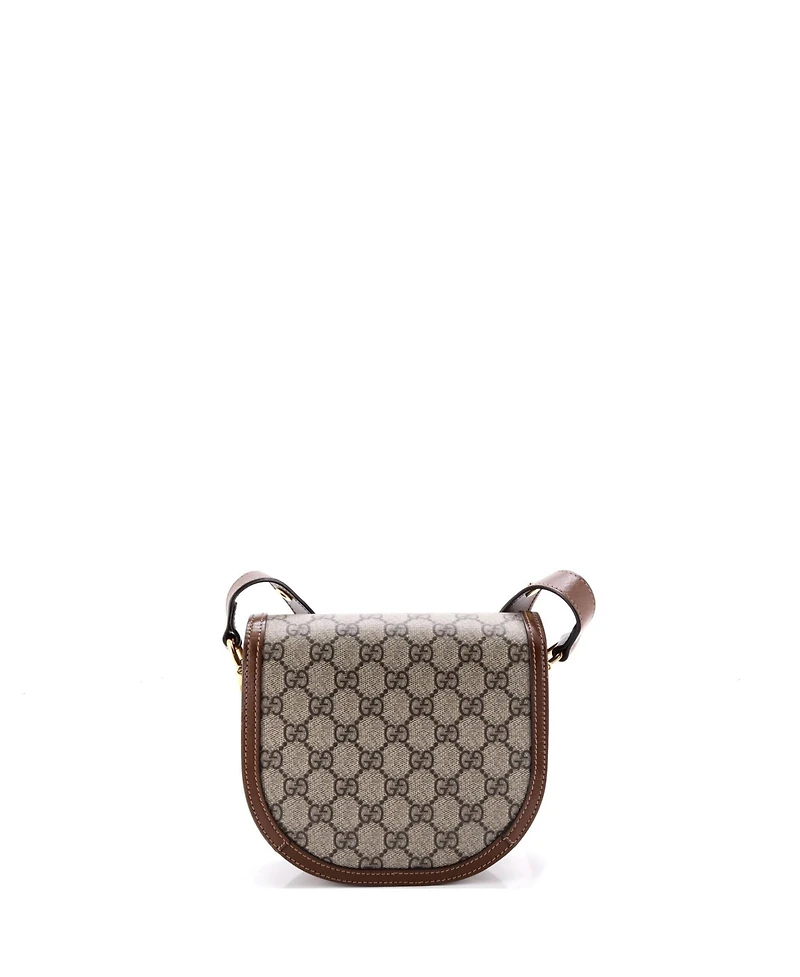 Pre-Owned Gucci Mini Horsebit 1955 Rounded Shoulder Bag Gg Coated Canvas and Leather