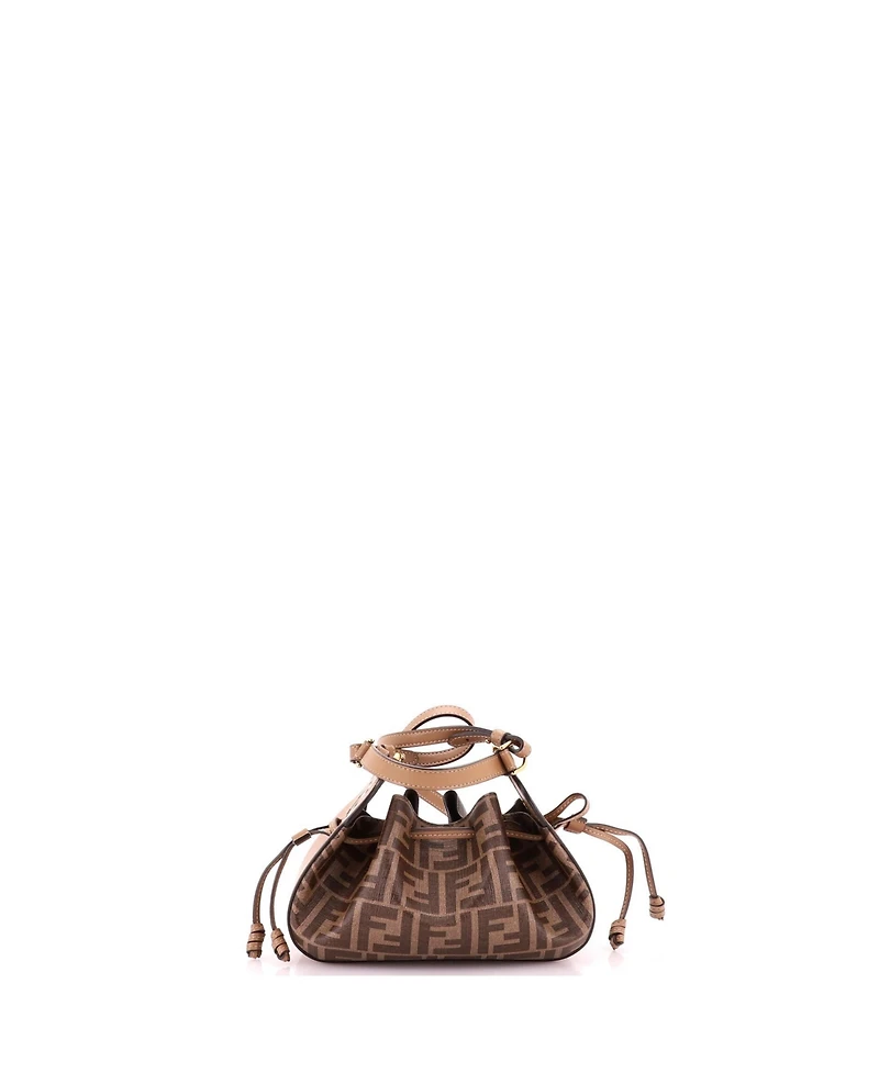 Pre-Owned Fendi Mini Pomodorino Bucket Bag Zucca Coated Canvas