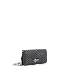 Pre-Owned Prada Small Wallet on Chain Diagramme Quilted Leather