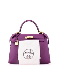 Pre-Owned Hermes Kelly 28 Handbag Purple Epsom with Gold Hardware