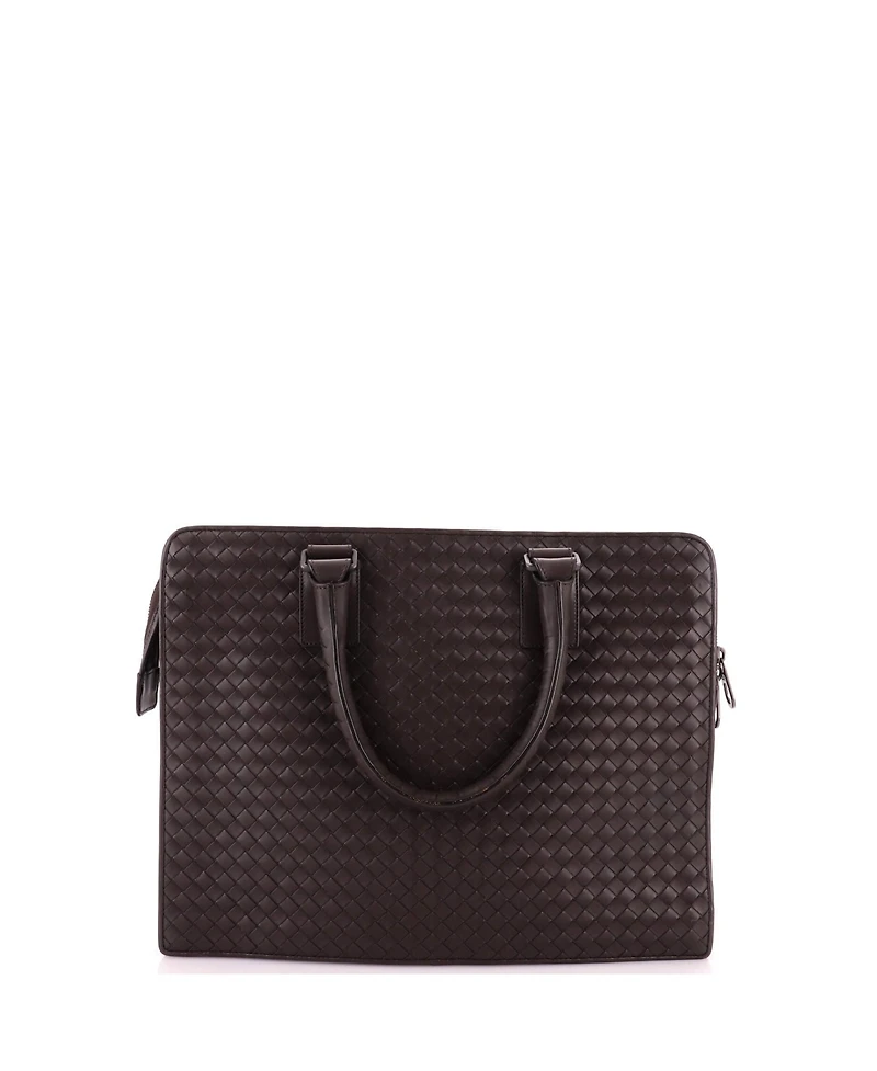 Pre-Owned Bottega Veneta Large Top Zip Briefcase Intrecciato Nappa