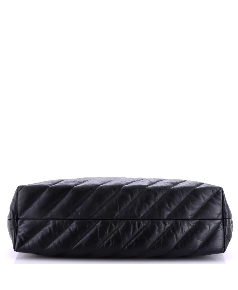 Pre-Owned Balenciaga Large Crush Carry All Chain Tote Quilted Leather