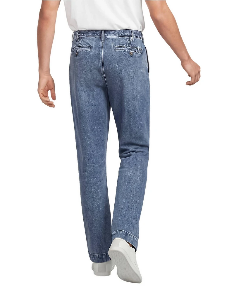 Lands' End Men's Stretch Comfort Waist Classic Straight Fit Denim Trouser