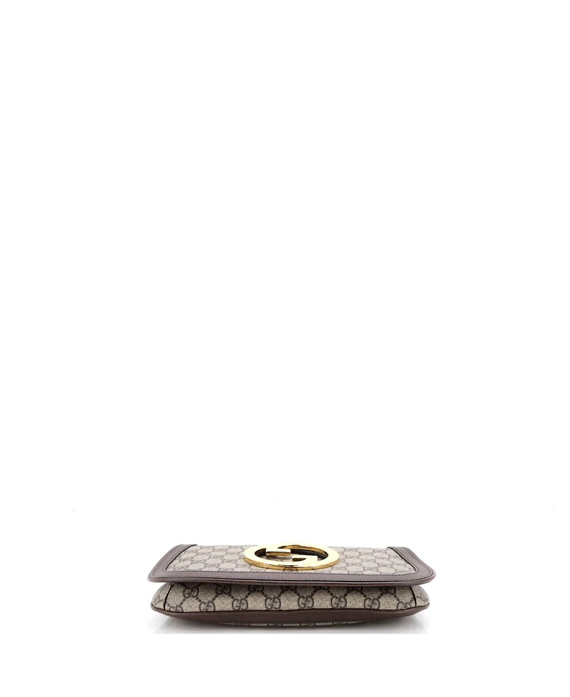 Pre-Owned Gucci Small Blondie Nm Chain Flap Bag Gg Coated Canvas