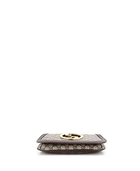 Pre-Owned Gucci Small Blondie Nm Chain Flap Bag Gg Coated Canvas