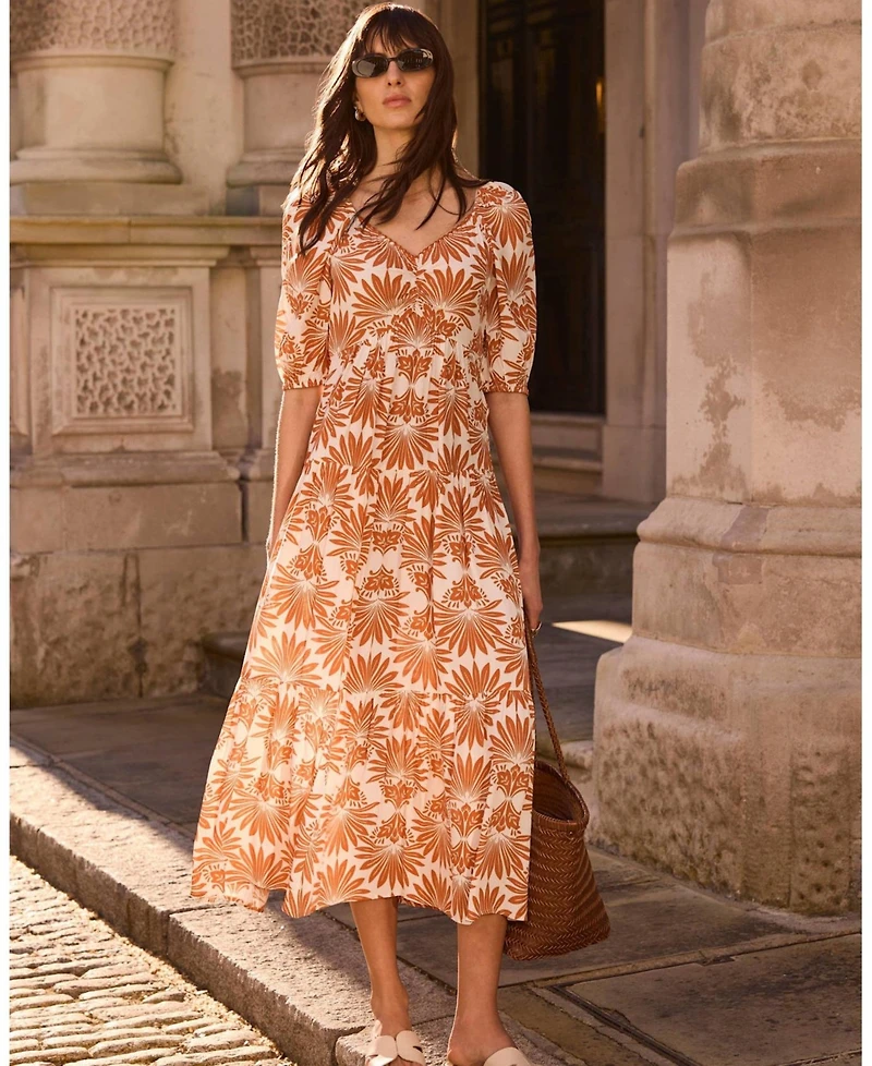 Mint Velvet Women's Floral A-Line Midi Dress