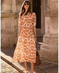 Mint Velvet Women's Floral A-Line Midi Dress