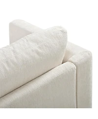 Streamdale Furniture 5-Seater Curved Modular Chenille Sectional Sofa with 4 Pillows