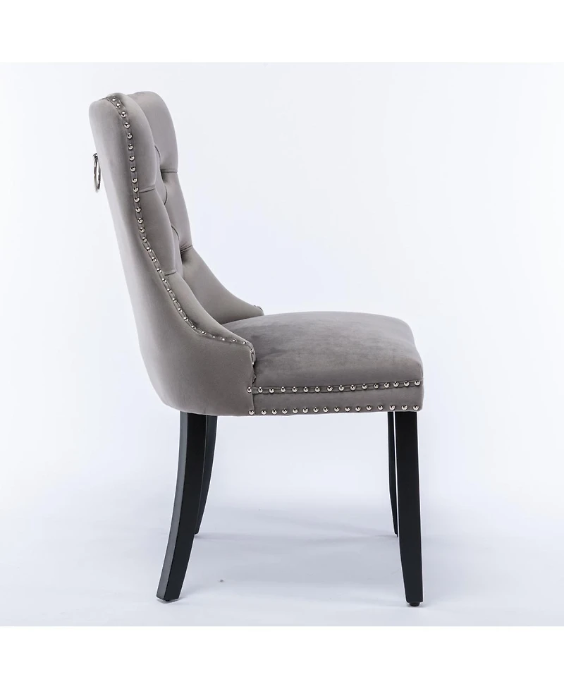 Streamdale Furniture Tufted Velvet Dining Chair with Nailhead Trim