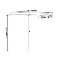 vidaXL Garden Parasol Azure Blue Aluminium, Polyester 6.6 x 4.9 feet