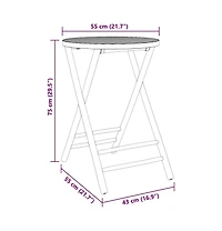 vidaXL Folding Patio Table 21.7"x29.5" Bamboo