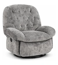 gaomon Swivel Rocker Recliner Chenille, 360degree(s) Swivel, Rocking, Side Pockets and Footrest, 135degree(s) Recline