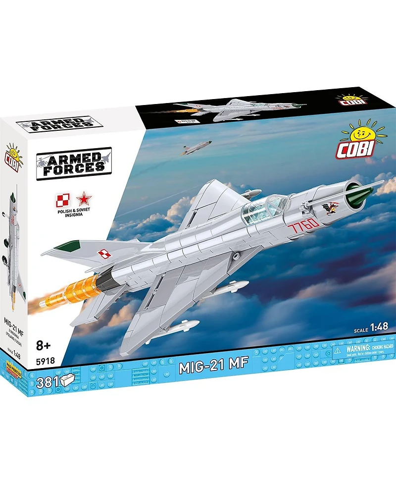 Cobi Armed Forces MiG-21 Mf Polish and Soviet Markings 381-Piece Building Set, Ages 8+
