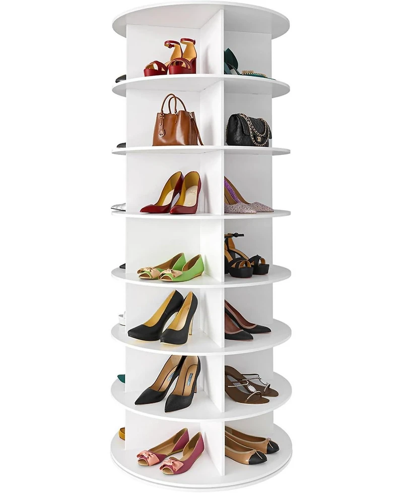 SpaceAid 7 Tier Rotating Shoe Rack Tower, 360degree(s) Spinning Shoe Organizer Carousel for Closet Storage, Vertical Shoe Display Rack