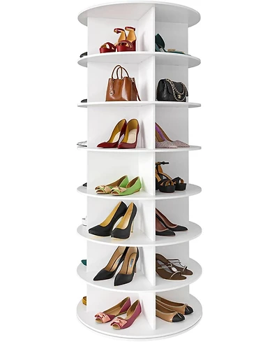 SpaceAid 7 Tier Rotating Shoe Rack Tower, 360degree(s) Spinning Shoe Organizer Carousel for Closet Storage, Vertical Shoe Display Rack