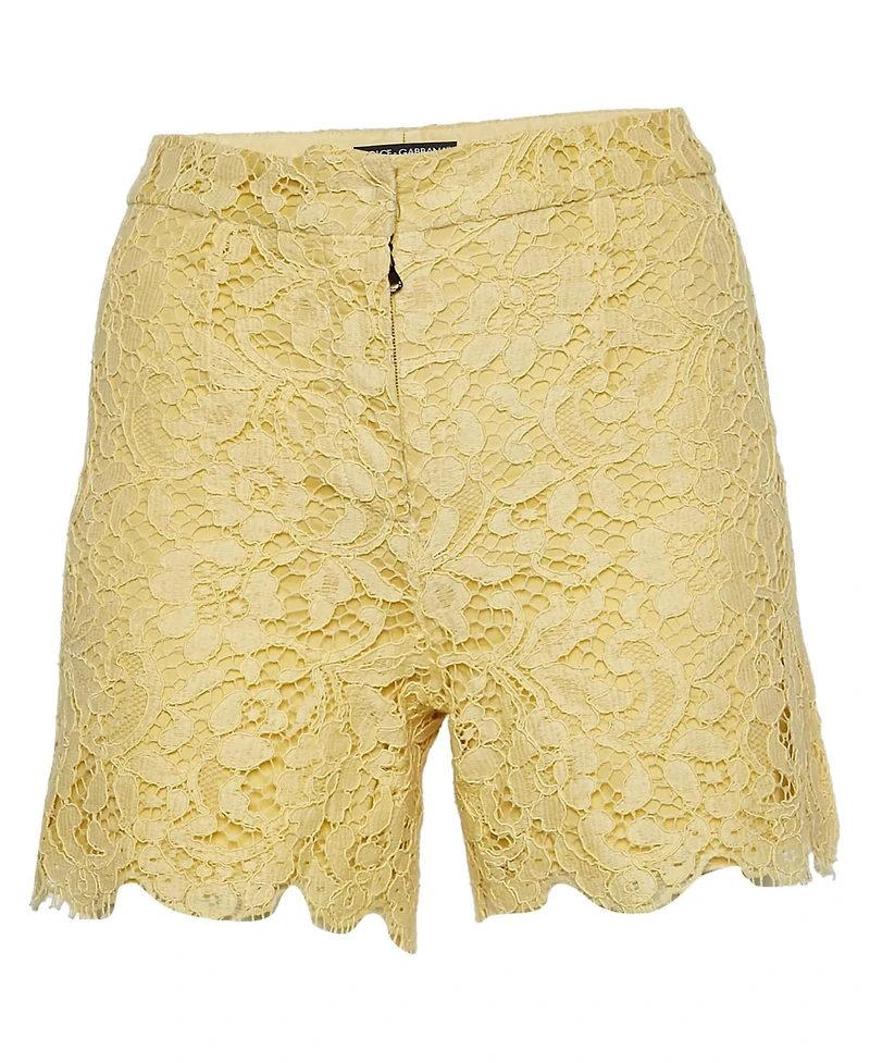 Pre-Owned Dolce & Gabbana Women's Lace Floral-Print Shorts, 7" Inseam