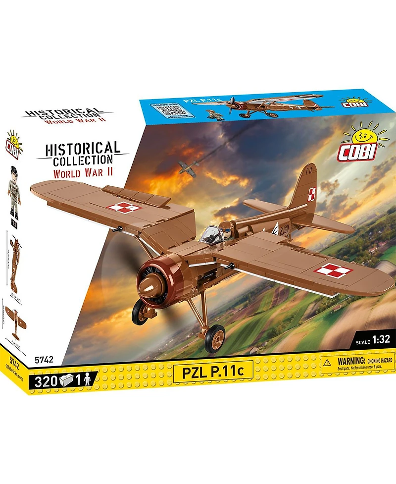 Cobi Historical Collection Wwii Pzl P.11c 320-Piece Building Set, Ages 7+