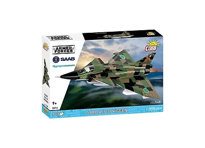 Cobi Armed Forces Saab AJS37 Viggen Aircraft Licensed 911-Piece Building Set with Display Stand, Ages 9 & Up