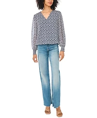 Sam & Jess Women's Long-Sleeve V-Neck Chiffon Blouse