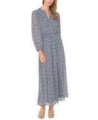 Sam & Jess Women's Long-Sleeve Smocked-Waist Tiered Dress