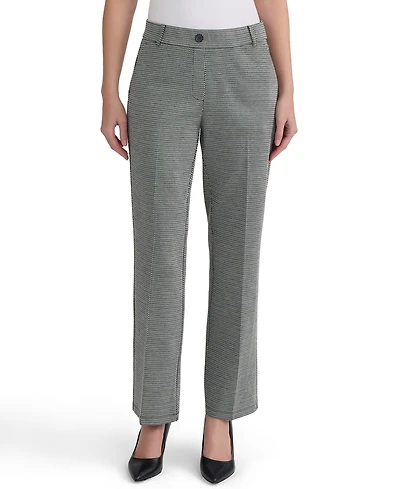 Kasper Women's Audrey Jacquard Straight-Leg Compression Pants