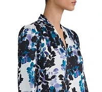 Kasper Women's V-Neck Pleated-Shoulder Blouse