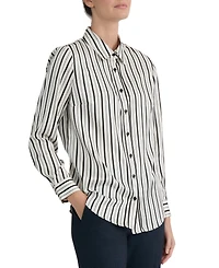 Kasper Women's Collared Button-Front Long-Sleeve Blouse
